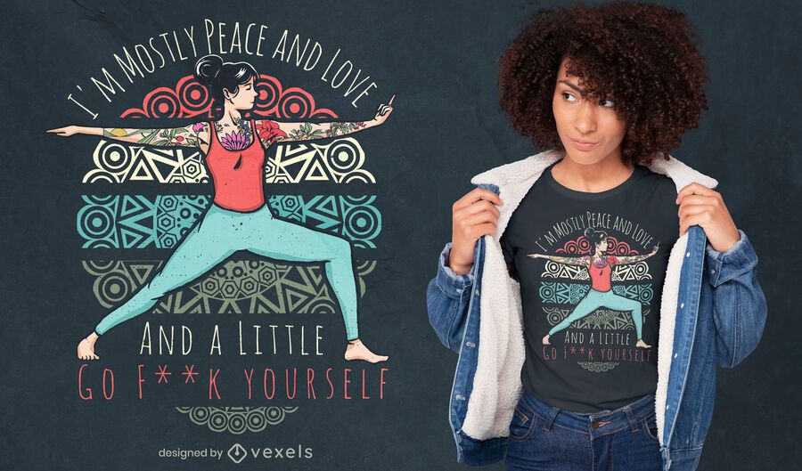 Diseño de camiseta de cita descarada de yoga Diseño de camiseta de cita descarada de yoga