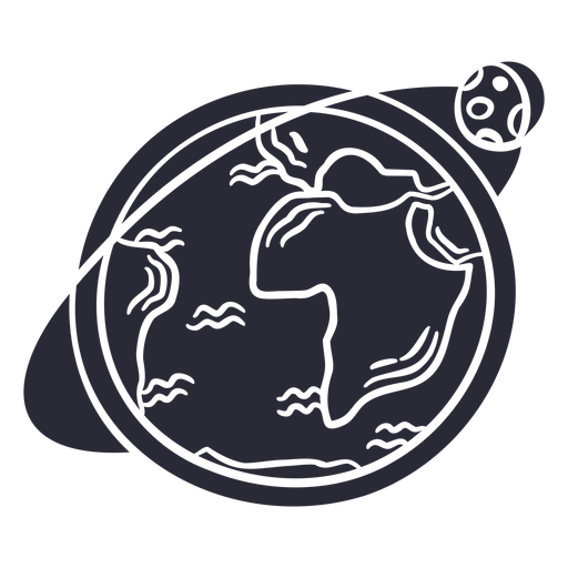 Earth and moon cut out PNG Design