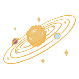 Solar system with sparkles doodle  Transparent PNG