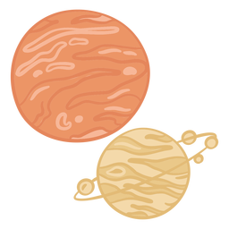 Simple planets color doodle PNG Design Transparent PNG