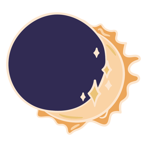 Sun and moon eclipse PNG Design