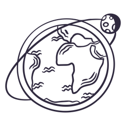 Earth with moon doodle PNG Design Transparent PNG