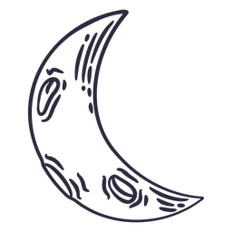 Crescent moon doodle stroke PNG Design