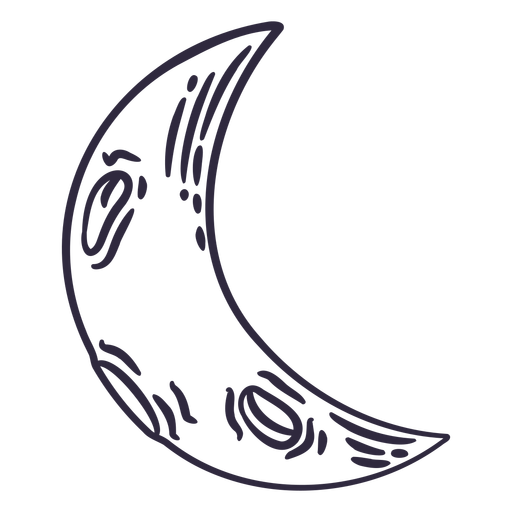 Crescent moon doodle stroke
