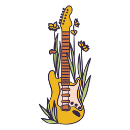 Color de guitarra botánica - 4 Diseño PNG Transparent PNG