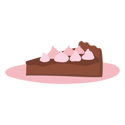 Chocolate cake semi flat Transparent PNG