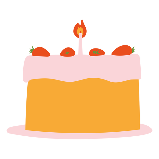 birthday cake flat icon - Free Stock Illustrations | Creazilla