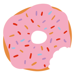 Donut espolvoreado plano Transparent PNG