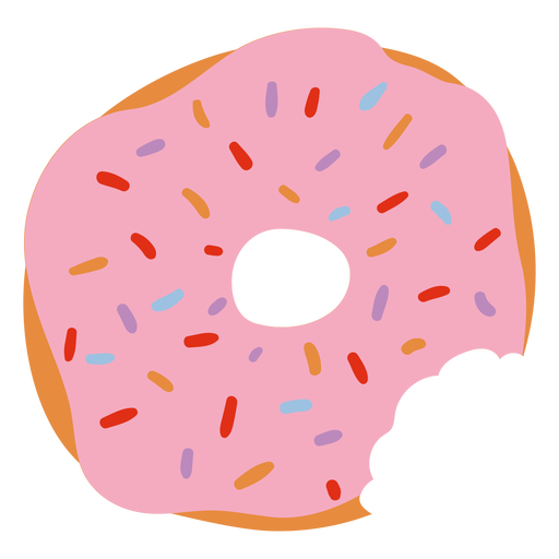 Donut espolvoreado plano Diseño PNG