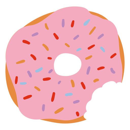 Rosquinha espalhada plana Desenho PNG