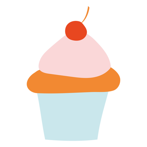 Cupcake with cherry flat PNG Design