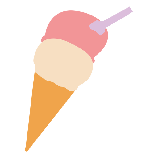 icecream cone flat PNG Design
