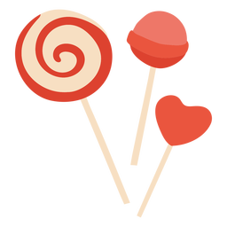 Lollipops sweets semi flat PNG Design