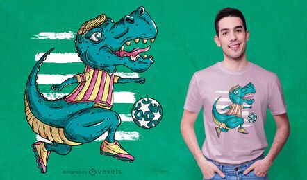 T-rex playing soccer t-shirt design