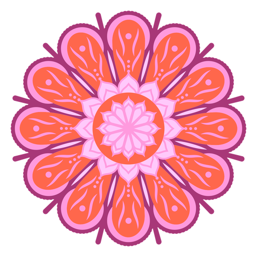 Red and purple flower mandala  PNG Design