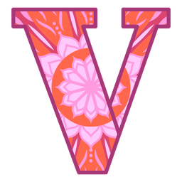 Letter V mandala  PNG Design
