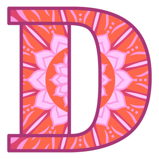 Letter D mandala  PNG Design