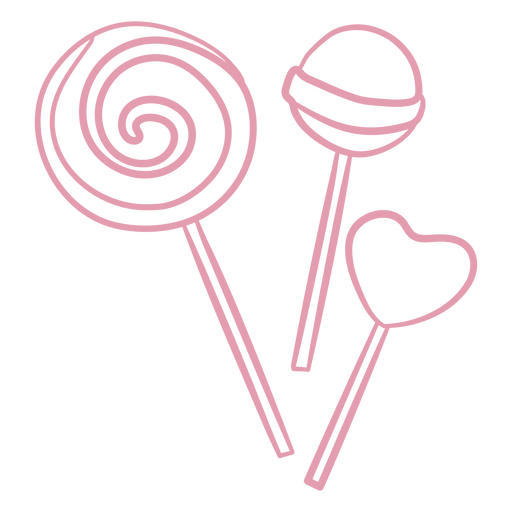 Lollipops sweets doodle PNG Design