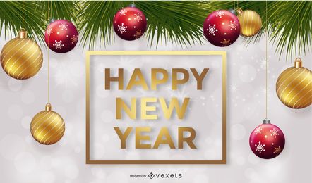Elemento de diseño de fondo de vector de año nuevo 1