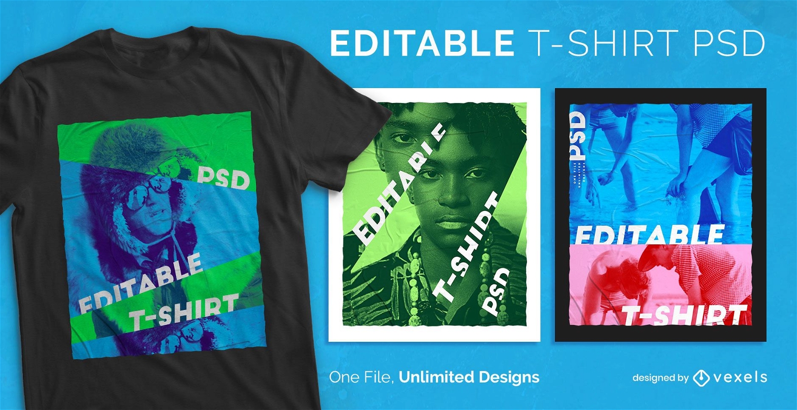 Color filter effect scalable t-shirt psd