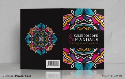 Mandala para colorear diseño de portada de libro para adultos