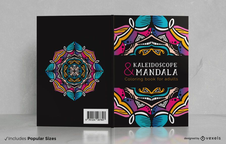 Mandala para colorear diseño de portada de libro para adultos Mandala para colorear diseño de portada de libro para adultos