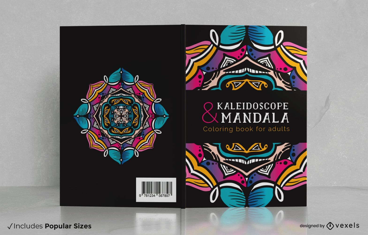 Mandala para colorir desenho de capa de livro para adultos