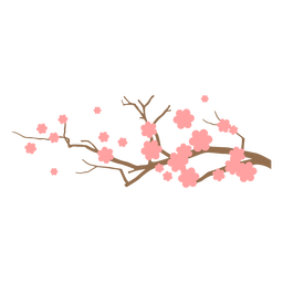 Ramo de Sakura com flores planas Desenho PNG