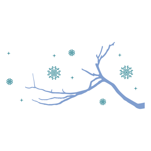 Branch with snow flat PNG Design