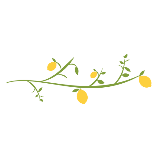 Branch with lemons flat