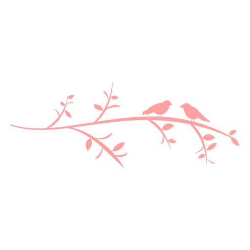 Two birds in branch flat PNG Design