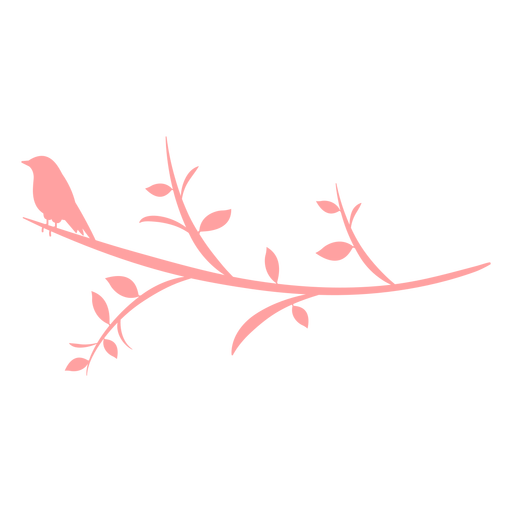 Bird in a branch flat PNG Design