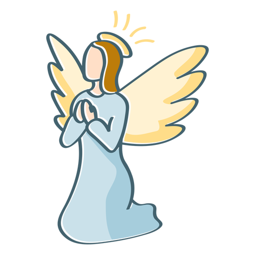 Praying angel color stroke PNG Design