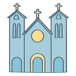 Little christian church color stroke Transparent PNG