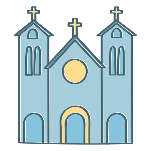 Little christian church color stroke