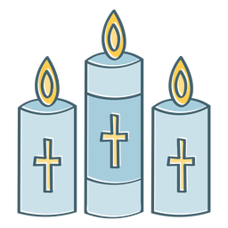 Candles with crosses color stroke