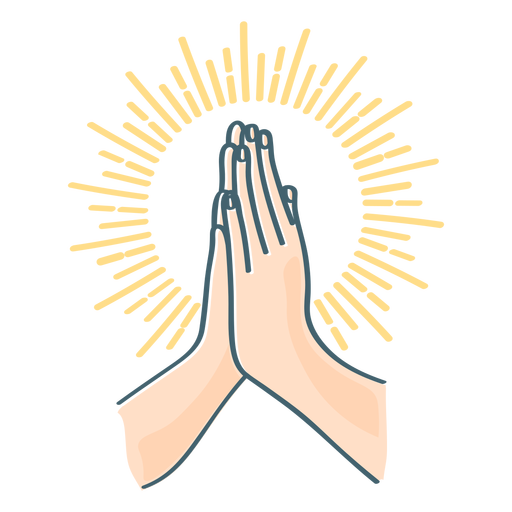 Praying hands color stroke PNG Design