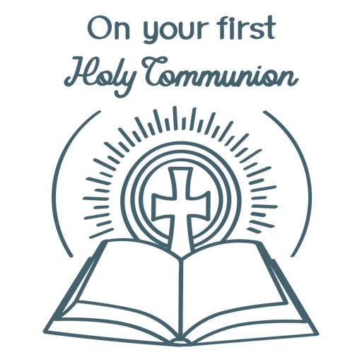 First communion bible stroke PNG Design