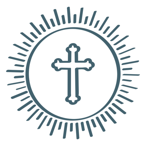 Christian cross communion stroke PNG Design