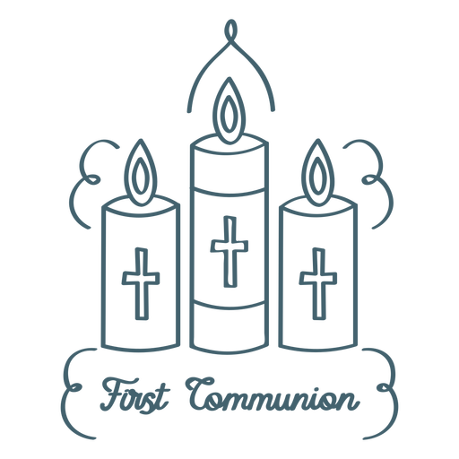 Candles first communion stroke PNG Design