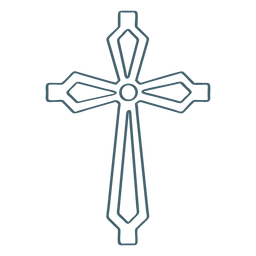 Detailed christian cross stroke Transparent PNG