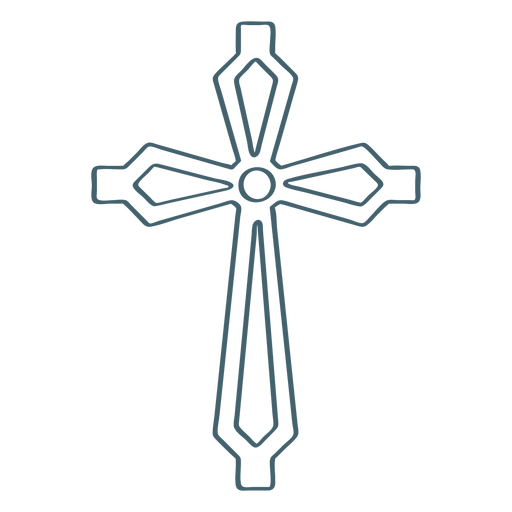 Detailed christian cross stroke PNG Design
