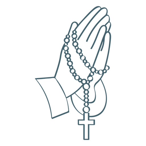 Praying rosary stroke PNG Design