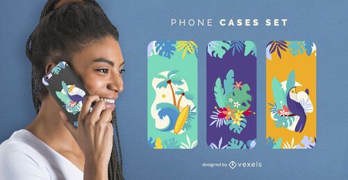 Juego de fundas para teléfono de playa tropical Juego de fundas para teléfono de playa tropical