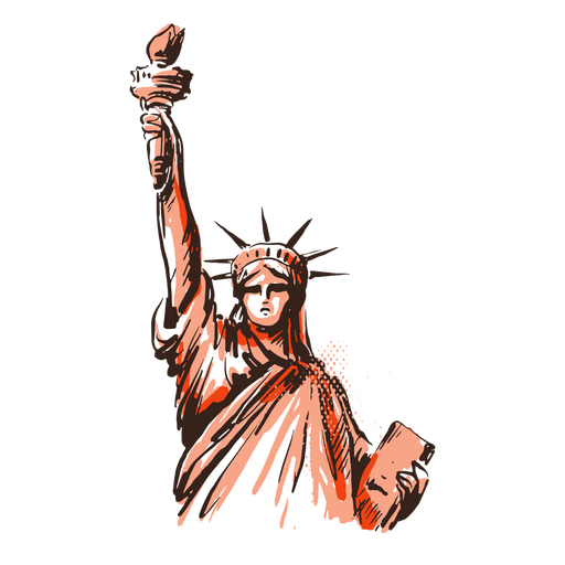 Statue of liberty nyc vintage  PNG Design