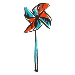 Colorful pinwheel toy Transparent PNG