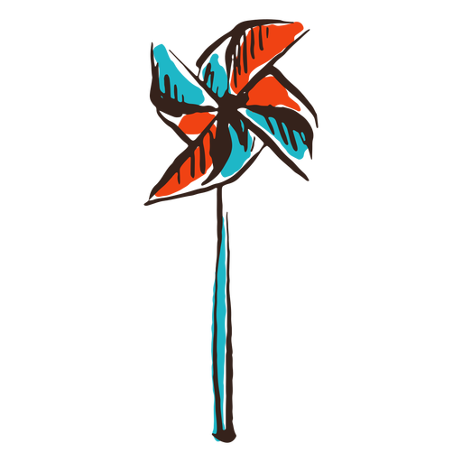 Colorful pinwheel toy PNG Design