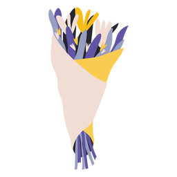 Lilac bouquet of flowers flat PNG Design