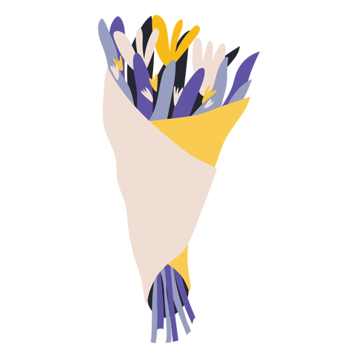 Lilac bouquet of flowers flat PNG Design