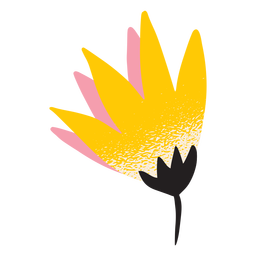 Yellow and pink flower textured PNG Design